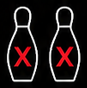 Two pins with X